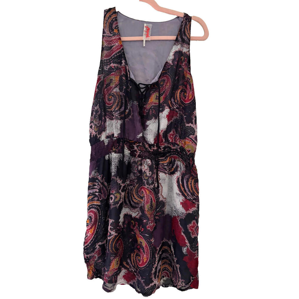 Boho Free People multi colored tank summer dress size S preloved #57